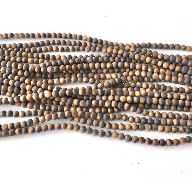 10 stk. 8 mm MAT tigerøje perler